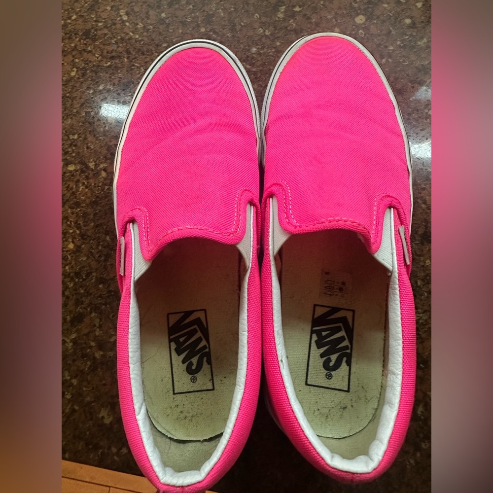 Vans Neon Pink Slip-On Shoes